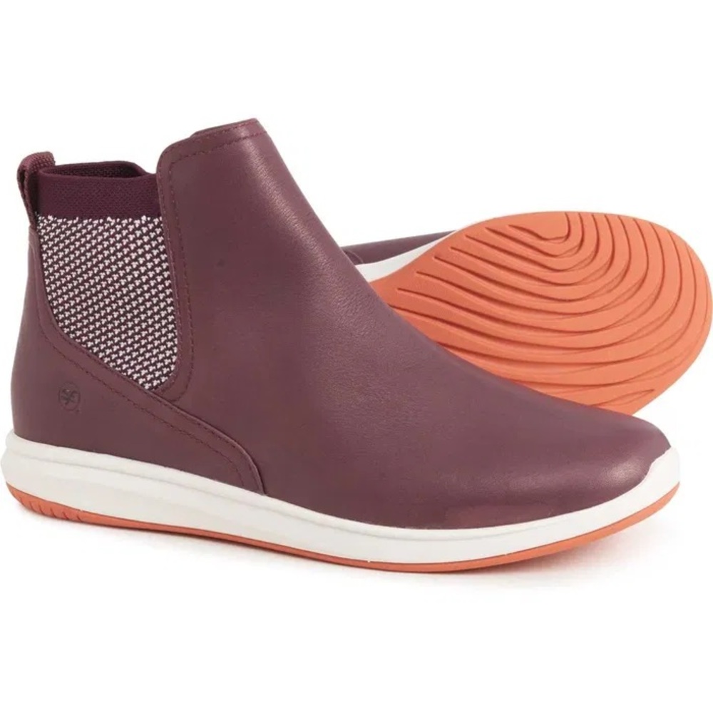 Superfeet Lela Burgundy Leather Non-Slip Shoes